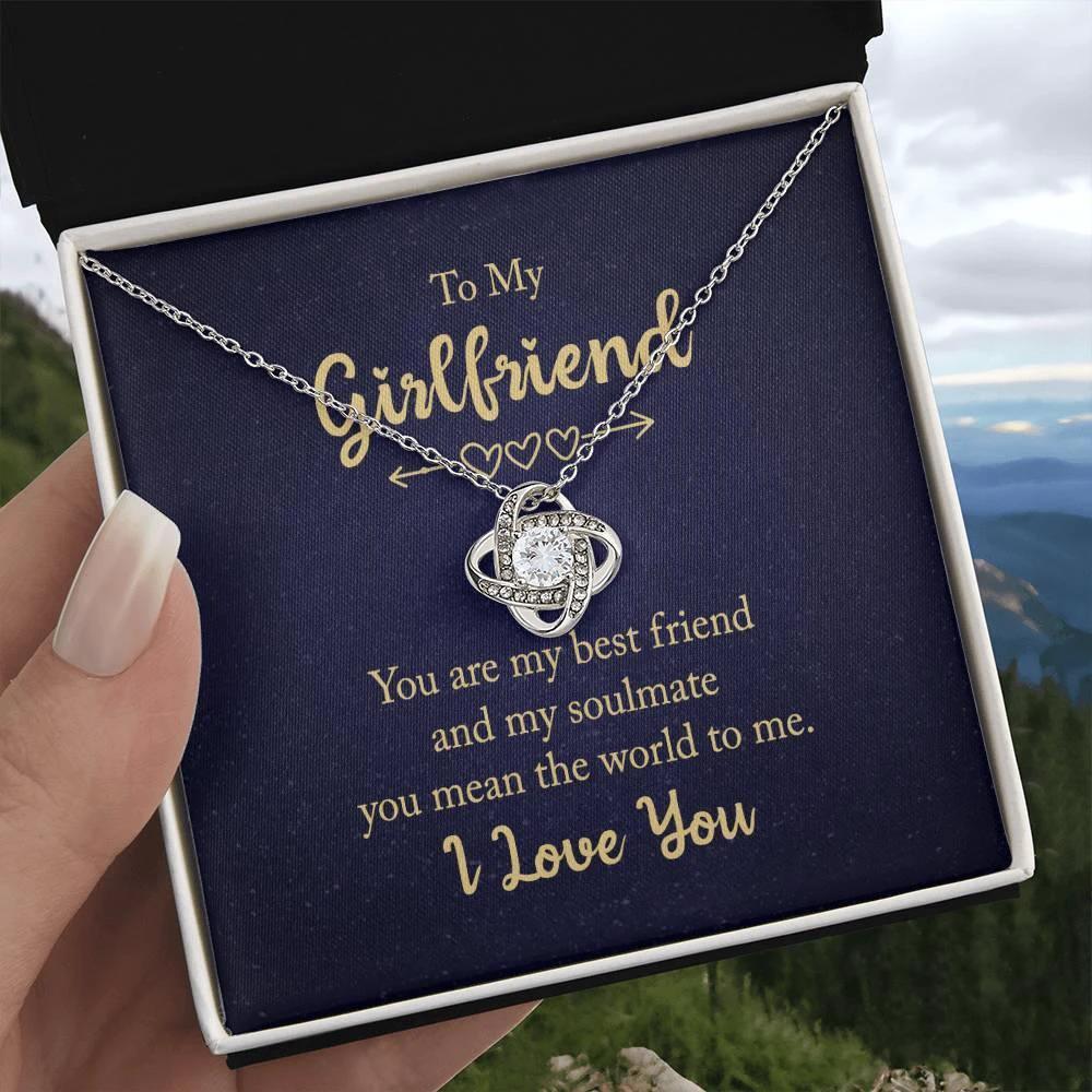 To my Girlfriend You are my Best Friend Valentine Love Knot Necklace