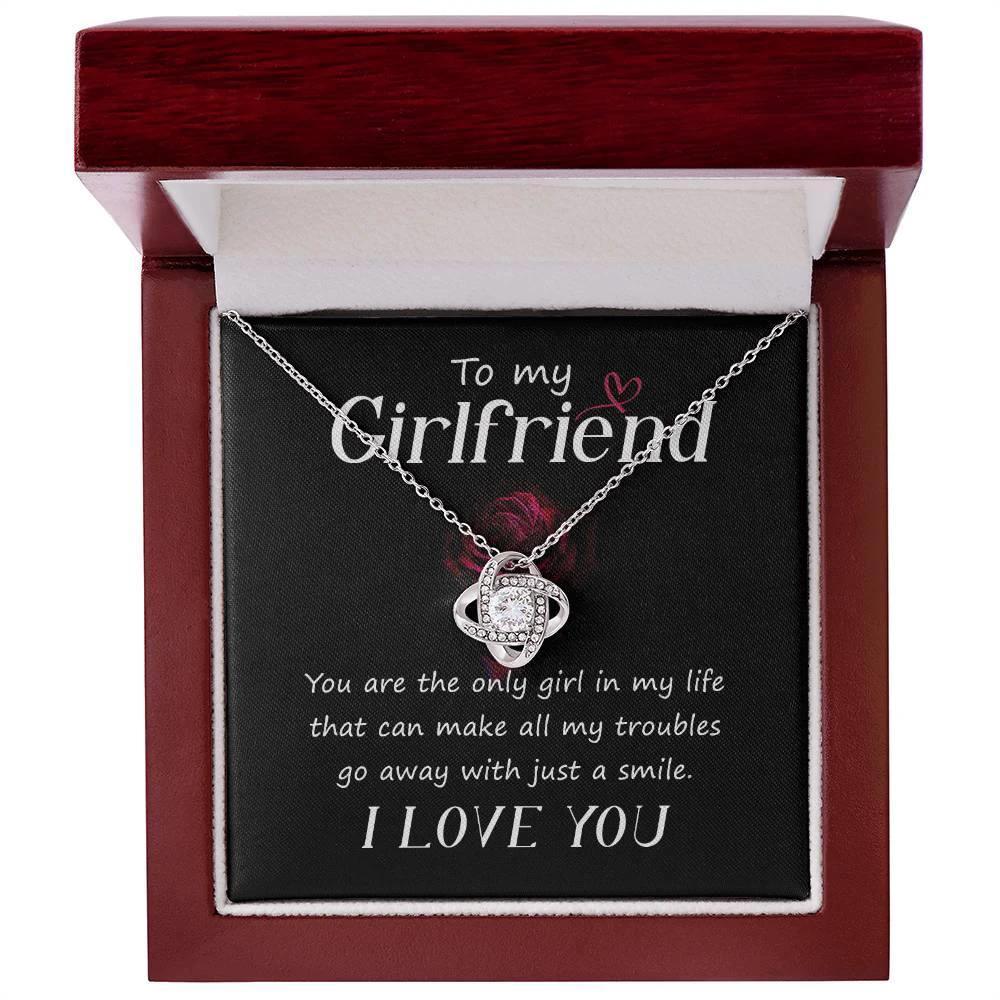 To my Girlfriend You Are the Only Girl Valentine Love Knot Necklace
