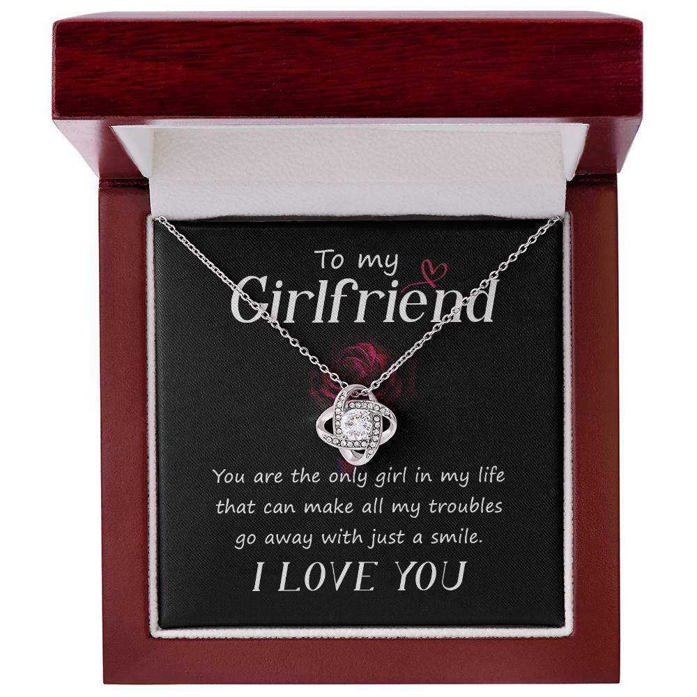 To my Girlfriend You Are the Only Girl Valentine Love Knot Necklace - Mallard Moon Gift Shop