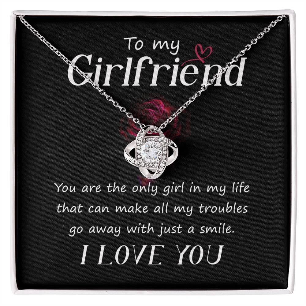 To my Girlfriend You Are the Only Girl Valentine Love Knot Necklace