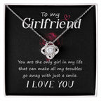 To my Girlfriend You Are the Only Girl Valentine Love Knot Necklace