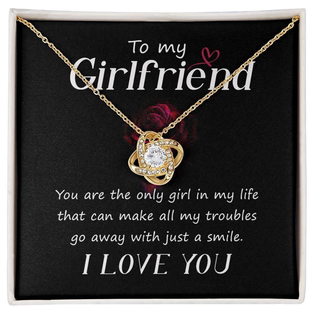 To my Girlfriend You Are the Only Girl Valentine Love Knot Necklace