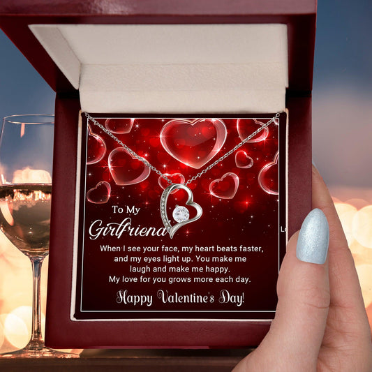 To My Girlfriend You Make Me Happy Forever Love Pendant Necklace - Mallard Moon Gift Shop