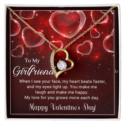 To My Girlfriend You Make Me Happy Forever Love Pendant Necklace - Mallard Moon Gift Shop