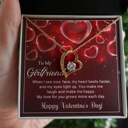 To My Girlfriend You Make Me Happy Forever Love Pendant Necklace - Mallard Moon Gift Shop