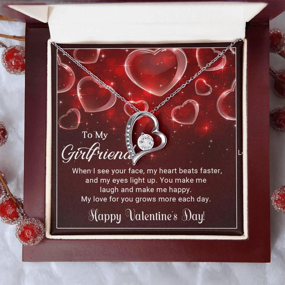 To My Girlfriend You Make Me Happy Forever Love Pendant Necklace