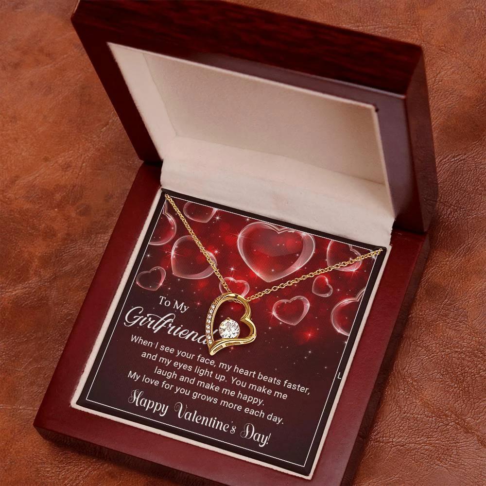To My Girlfriend You Make Me Happy Forever Love Pendant Necklace