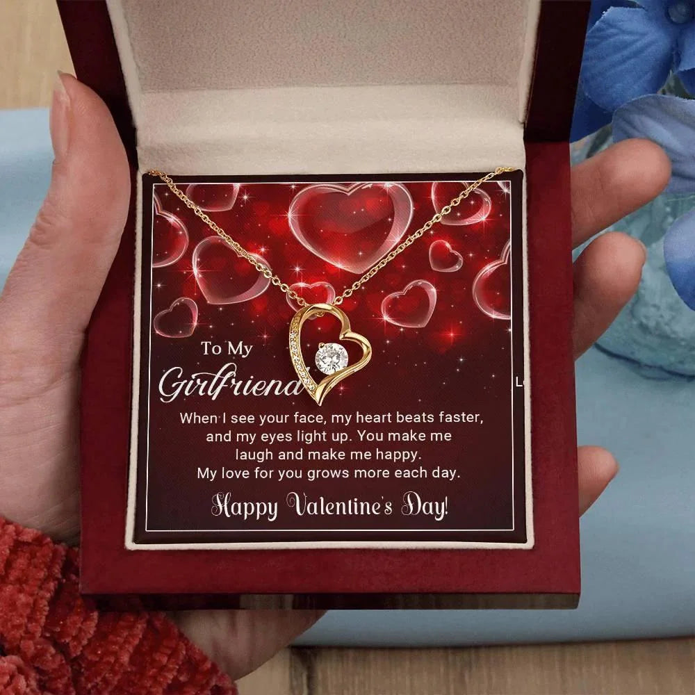 To My Girlfriend You Make Me Happy Forever Love Pendant Necklace