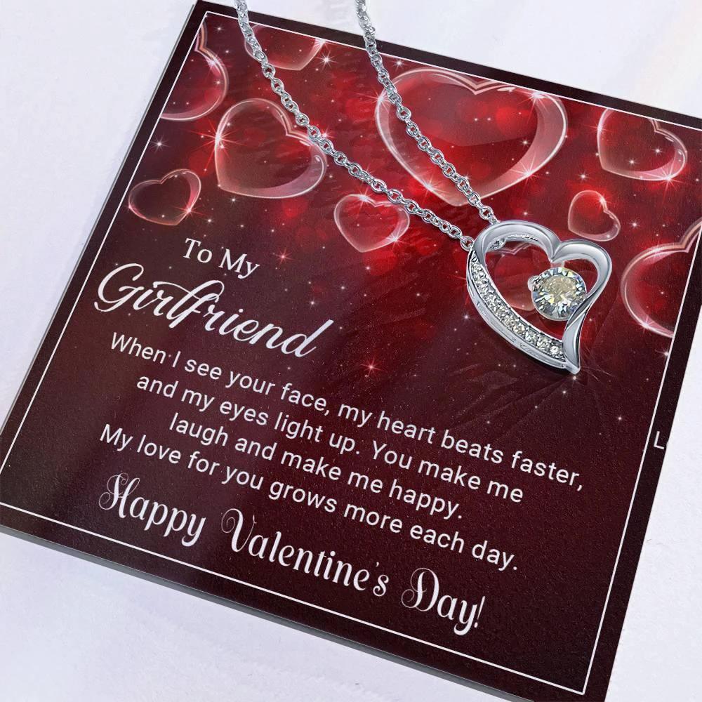 To My Girlfriend You Make Me Happy Forever Love Pendant Necklace