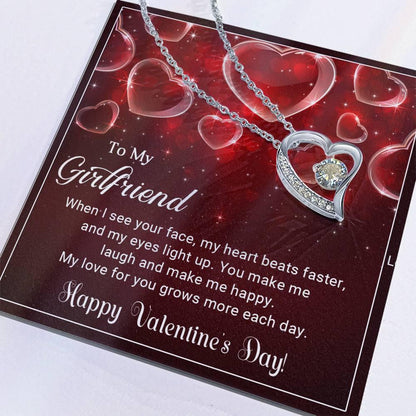 To My Girlfriend You Make Me Happy Forever Love Pendant Necklace - Mallard Moon Gift Shop