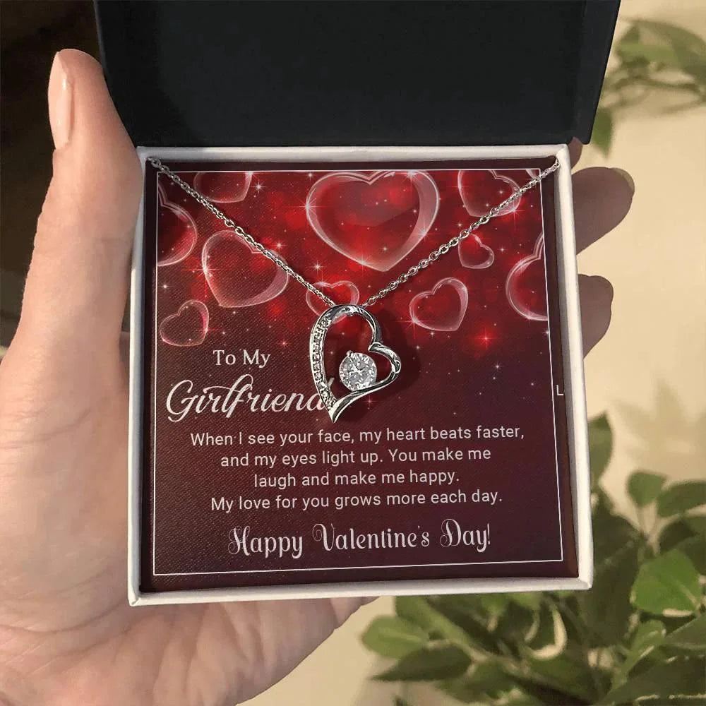 To My Girlfriend You Make Me Happy Forever Love Pendant Necklace