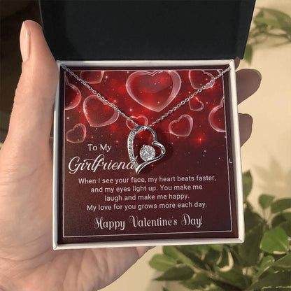To My Girlfriend You Make Me Happy Forever Love Pendant Necklace - Mallard Moon Gift Shop