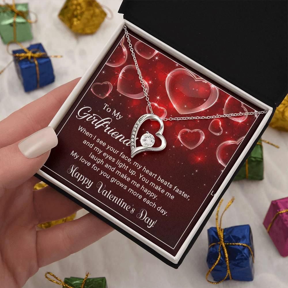 To My Girlfriend You Make Me Happy Forever Love Pendant Necklace