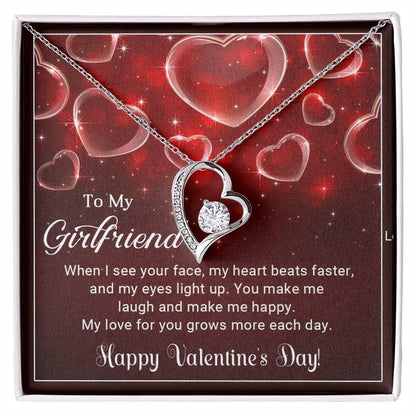 To My Girlfriend You Make Me Happy Forever Love Pendant Necklace - Mallard Moon Gift Shop