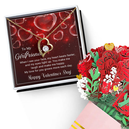 To My Girlfriend You Make Me Happy Forever Love Pendant Necklace - Mallard Moon Gift Shop