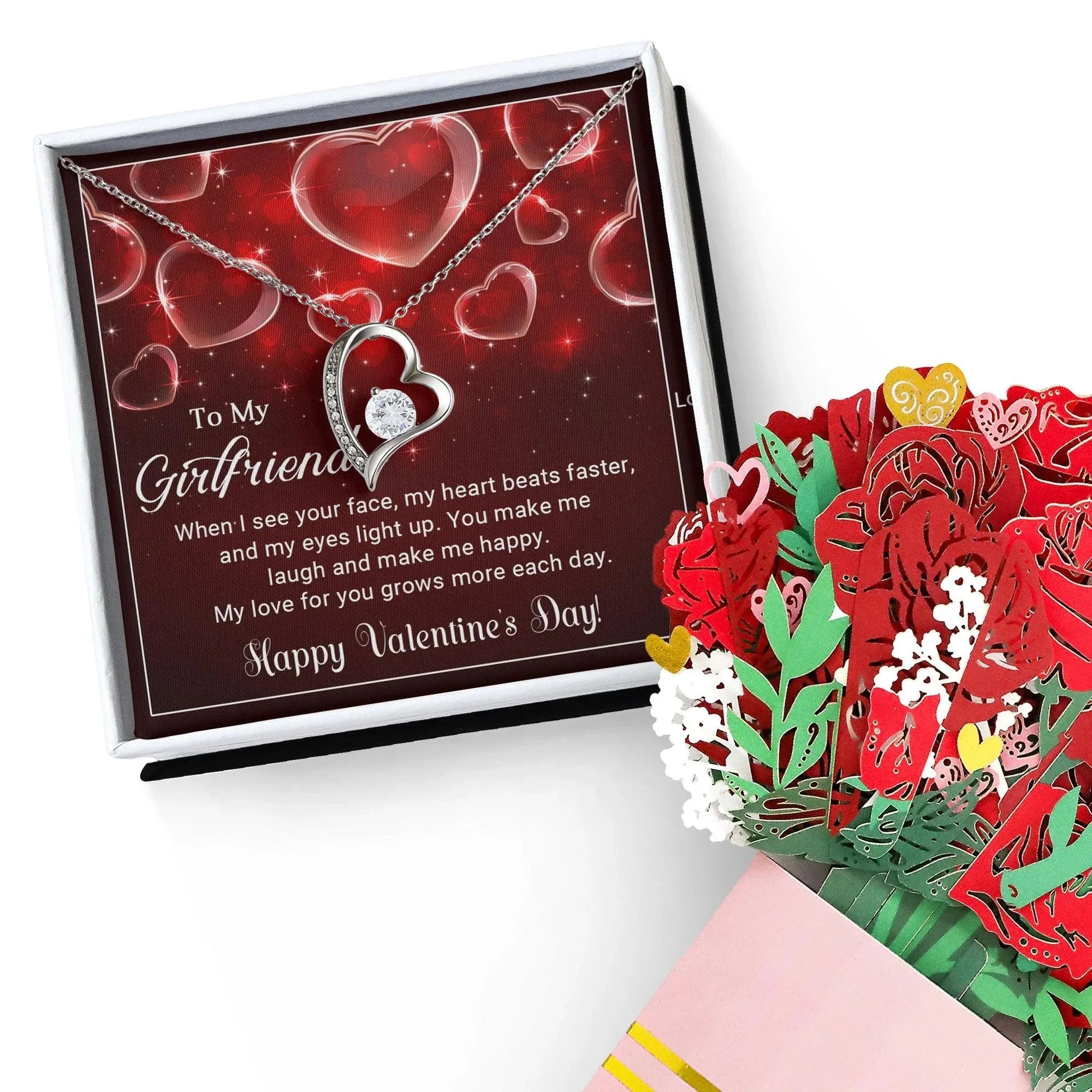 To My Girlfriend You Make Me Happy Forever Love Pendant Necklace