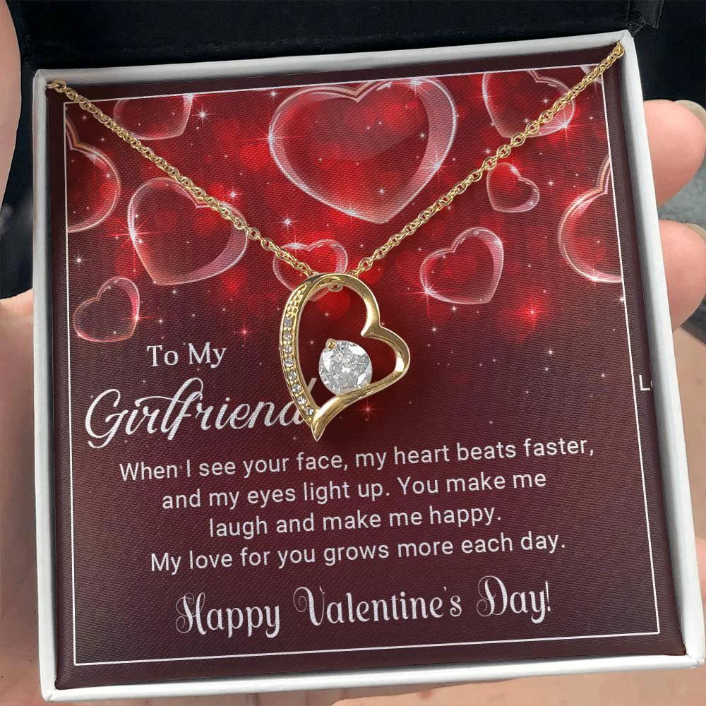 To My Girlfriend You Make Me Happy Forever Love Pendant Necklace