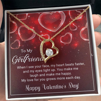 To My Girlfriend You Make Me Happy Forever Love Pendant Necklace - Mallard Moon Gift Shop