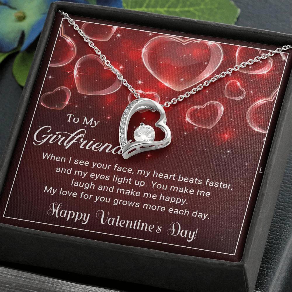 To My Girlfriend You Make Me Happy Forever Love Pendant Necklace