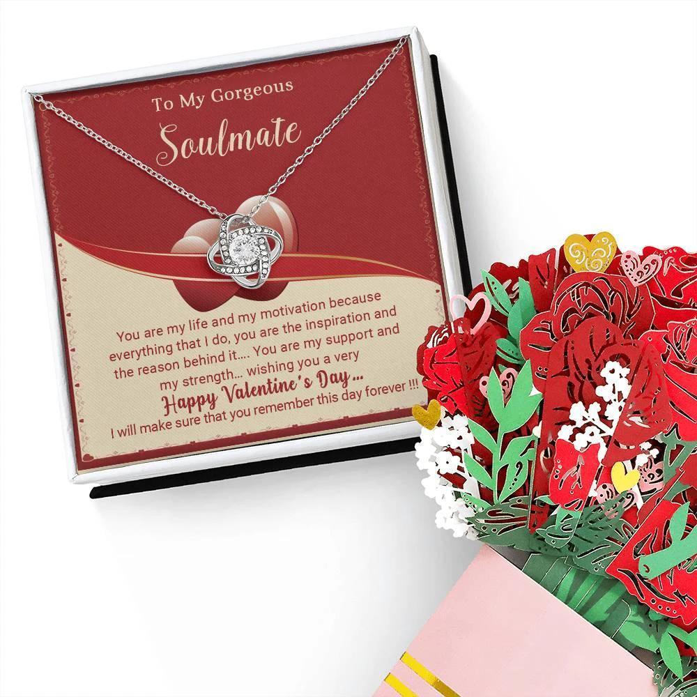 To My Gorgeous Soulmate You Are My Life Love Knot Necklace