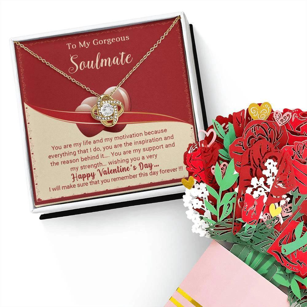 To My Gorgeous Soulmate You Are My Life Love Knot Necklace