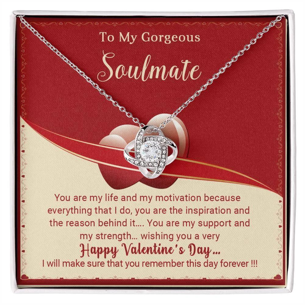 To My Gorgeous Soulmate You Are My Life Love Knot Necklace