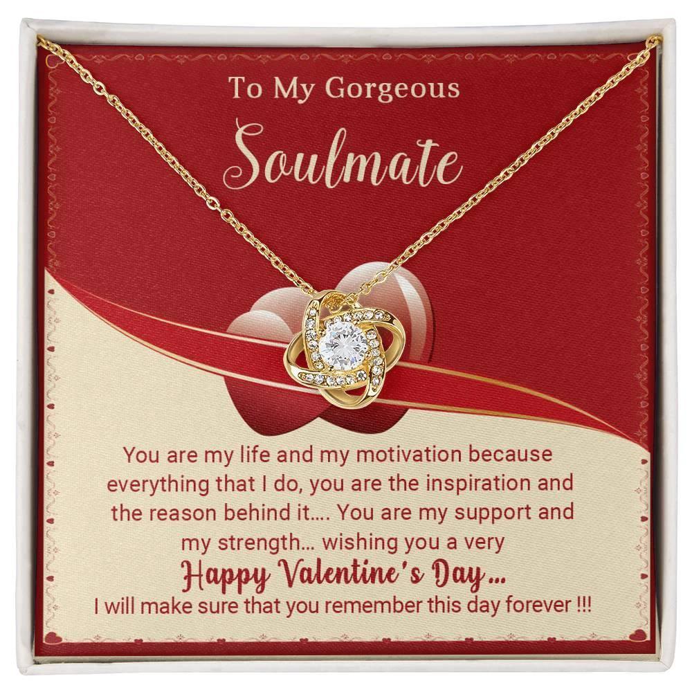 To My Gorgeous Soulmate You Are My Life Love Knot Necklace