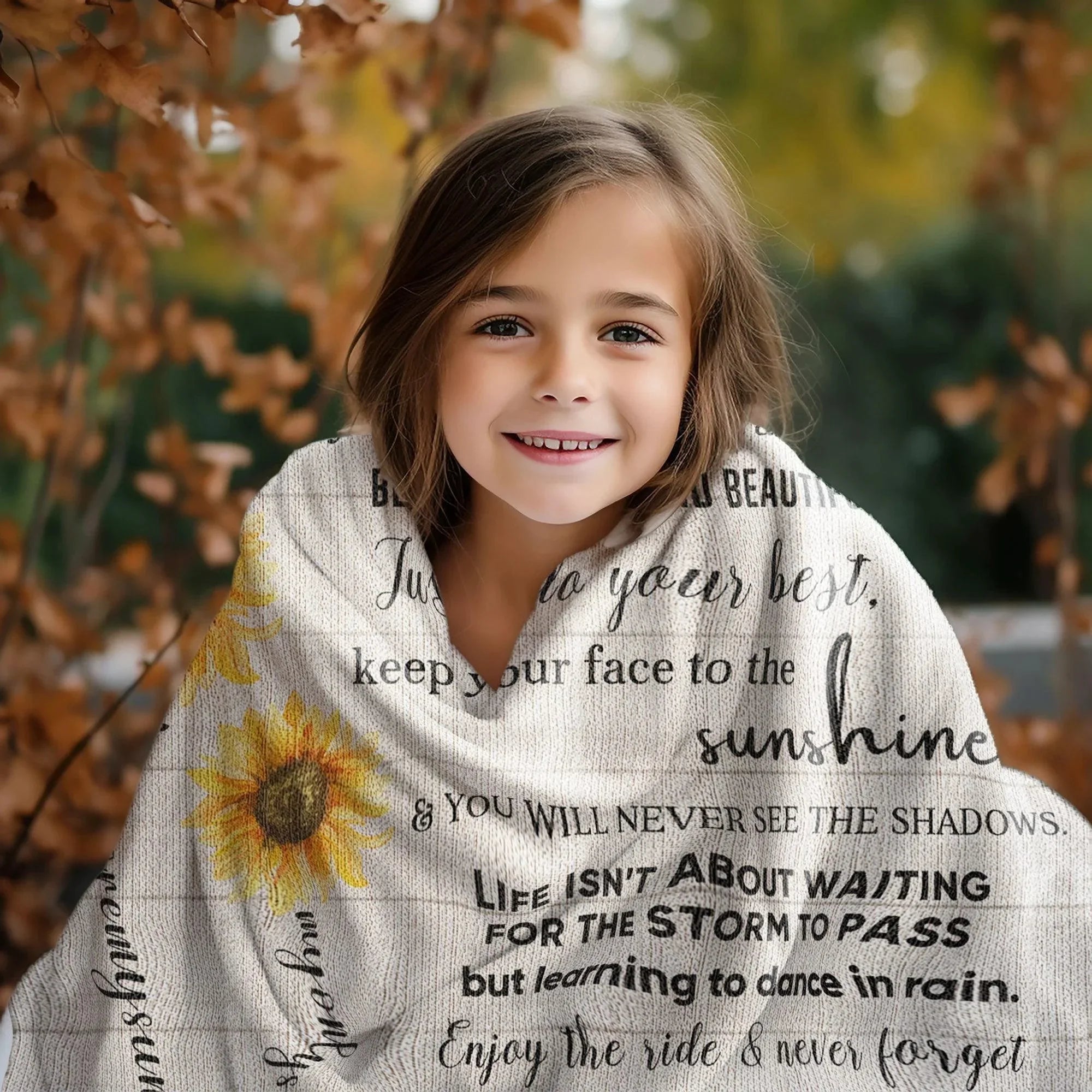 To My Granddaughter Life Is Learning to Dance in the Rain Personalized Heirloom Woven Blanket