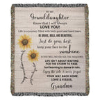 To My Granddaughter Life Is Learning to Dance in the Rain Personalized Heirloom Woven Blanket