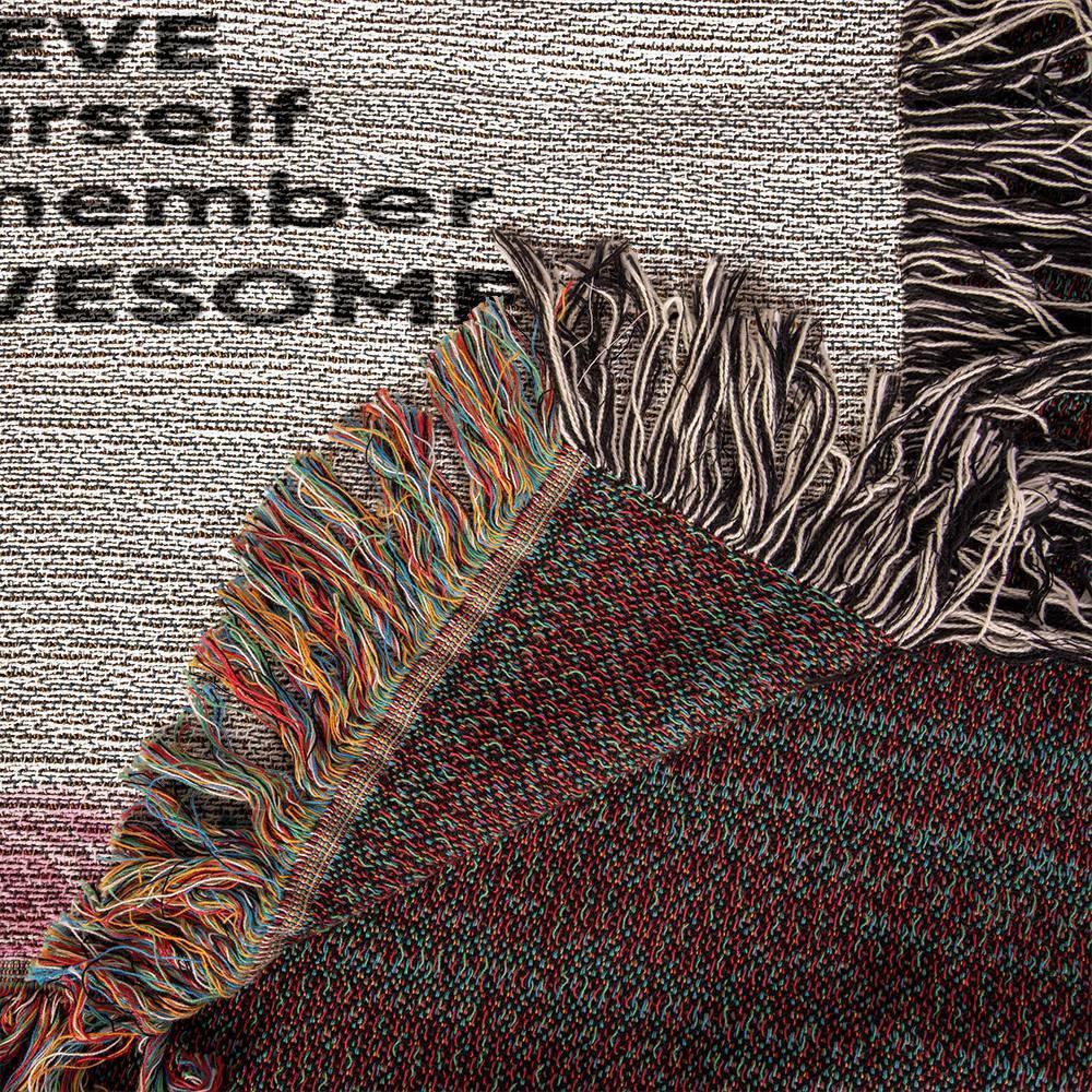 To My Granddaughter You are Braver than you Believe and Loved More Than You Know Heirloom Woven Blanket