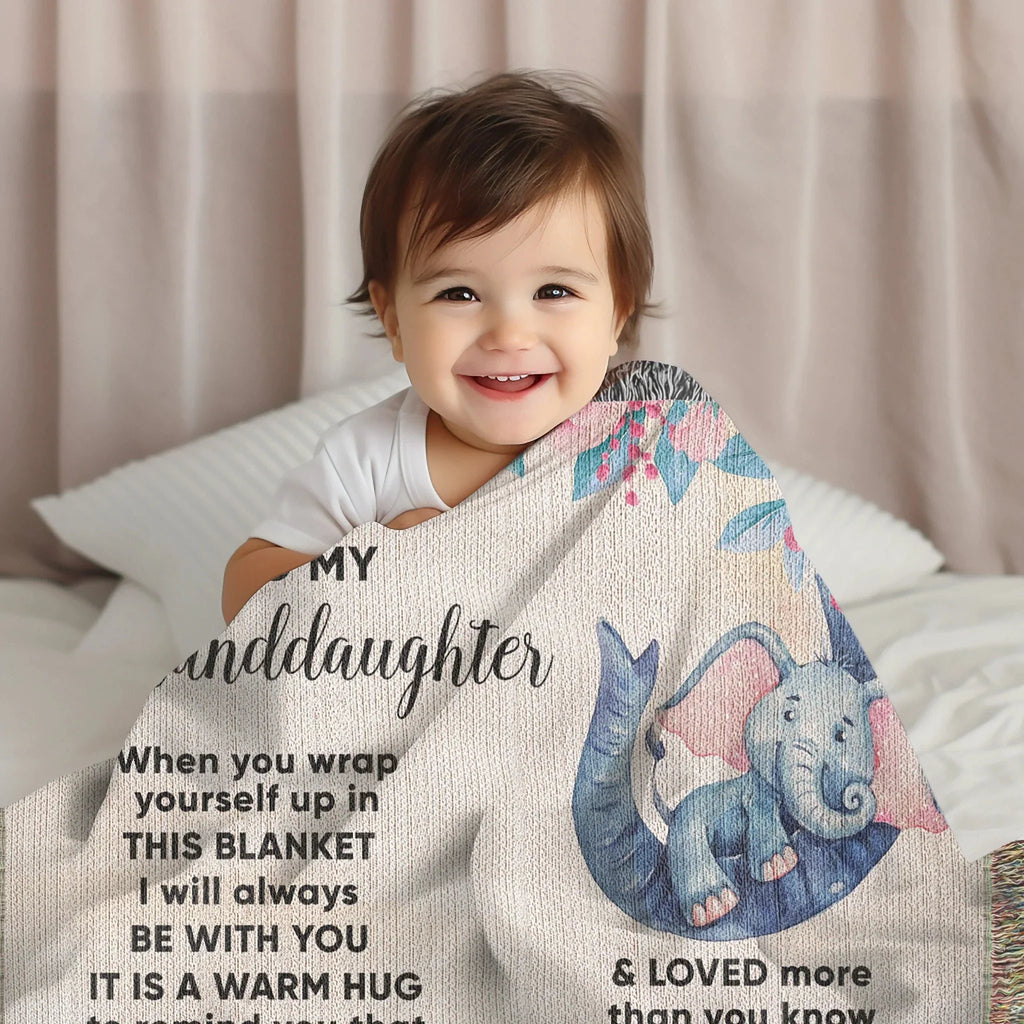 To My Granddaughter You are Braver than you Believe and Loved More Than You Know Heirloom Woven Blanket