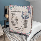 To My Granddaughter You are Braver than you Believe and Loved More Than You Know Heirloom Woven Blanket