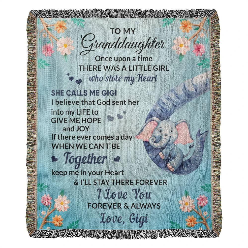 To My Granddaughter, You bring me Hope and Joy Heirloom Woven Blanket From Grandma Gigi