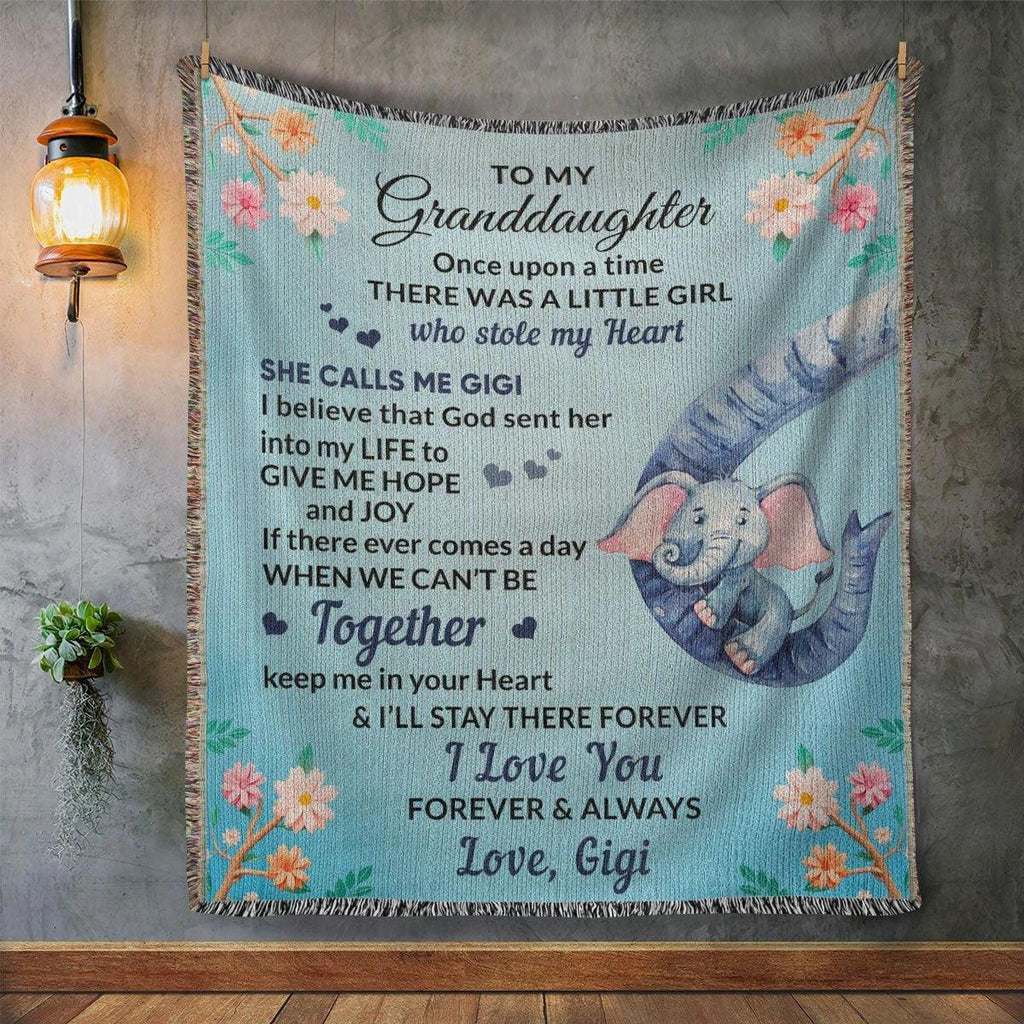 To My Granddaughter, You bring me Hope and Joy Heirloom Woven Blanket From Grandma Gigi