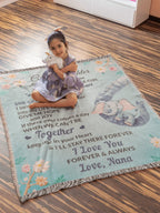 To My Granddaughter, You bring me Hope and Joy Heirloom Woven Blanket Love Nana