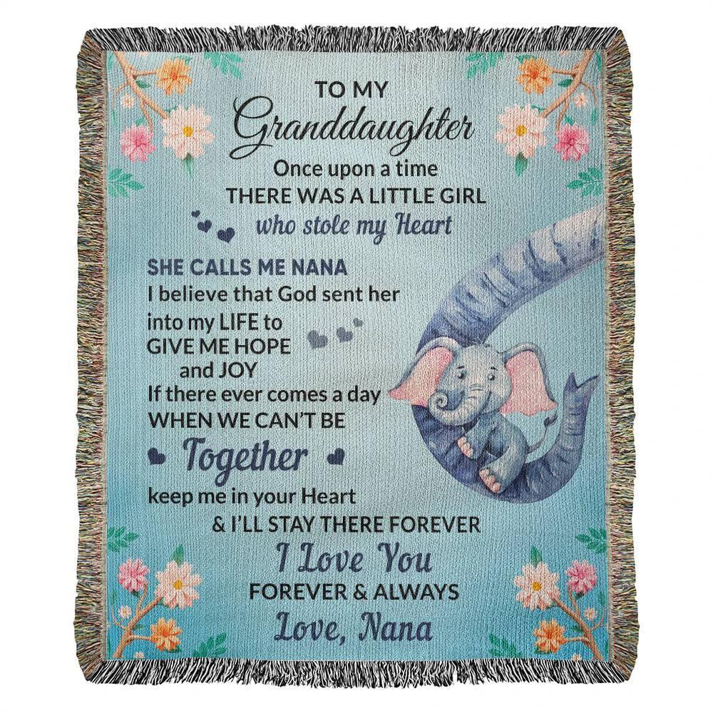 To My Granddaughter, You bring me Hope and Joy Heirloom Woven Blanket Love Nana