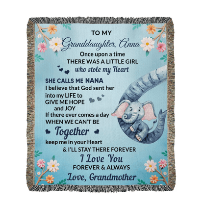 To My Granddaughter, You bring me Hope and Joy Heirloom Woven Blanket Love Nana - Mallard Moon Gift Shop