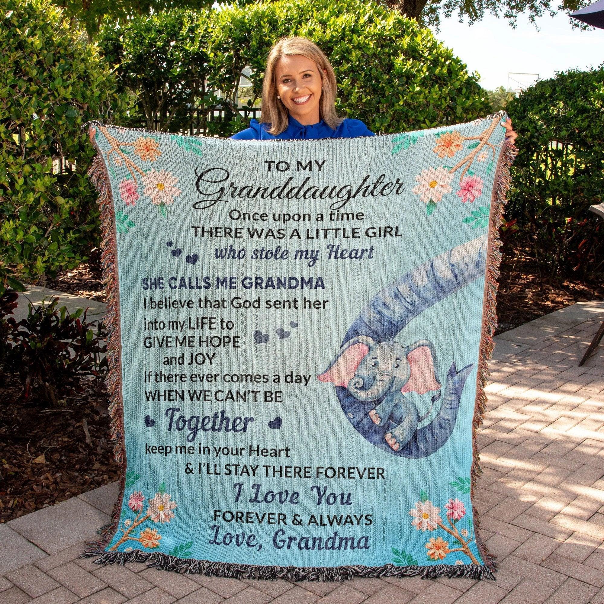 To My Granddaughter, You bring me Hope and Joy Heirloom Woven Blanket