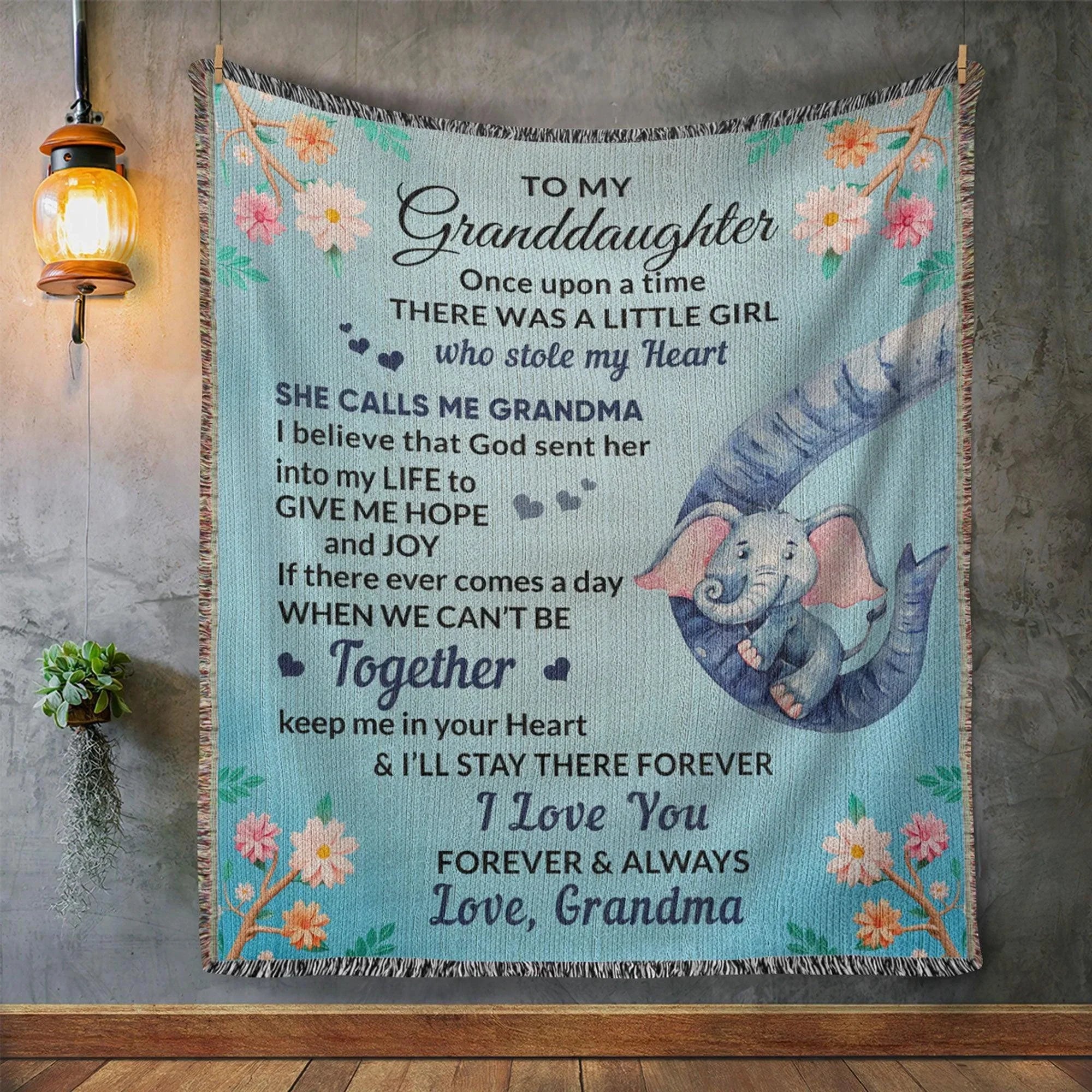 To My Granddaughter, You bring me Hope and Joy Heirloom Woven Blanket