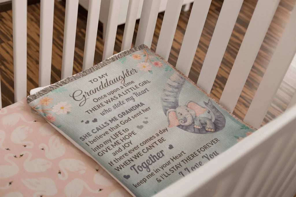 To My Granddaughter, You bring me Hope and Joy Heirloom Woven Blanket