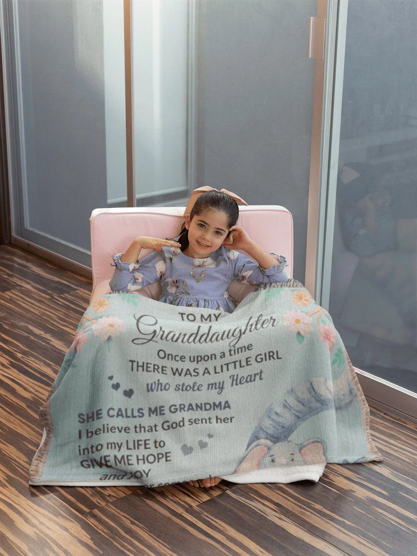 To My Granddaughter, You bring me Hope and Joy Heirloom Woven Blanket