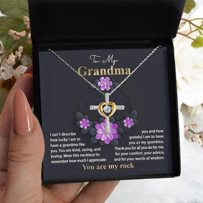 To My Grandma I am Lucky to Have You Cross Pendant Necklace - Mallard Moon Gift Shop