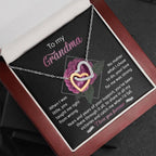 To My Grandma Your Love for Me is Strong Interlocking Hearts Pendant Necklace