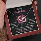 To My Grandma Your Love for Me is Strong Interlocking Hearts Pendant Necklace