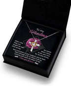 To My Grandma Your Love for Me is Strong Cross Pendant Necklace