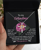 To My Grandma Your Love for Me is Strong Cross Pendant Necklace