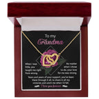 To My Grandma Your Love for Me is Strong Interlocking Hearts Pendant Necklace