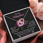 To My Grandma Your Love for Me is Strong Interlocking Hearts Pendant Necklace
