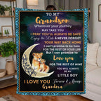 To My Grandson I Promise to Love You Custom Jersey Fleece Blanket