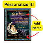 To My Grandson I Promise to Love You Custom Jersey Fleece Blanket